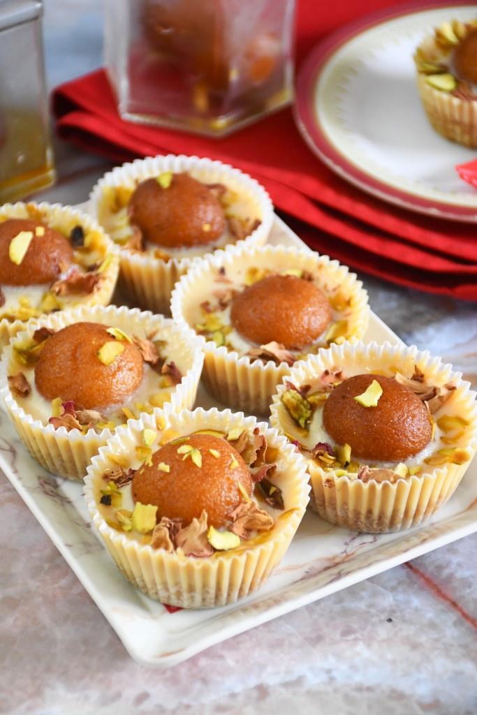 Gulab Jamun Mini Cheesecake
